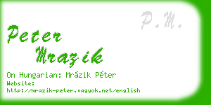 peter mrazik business card